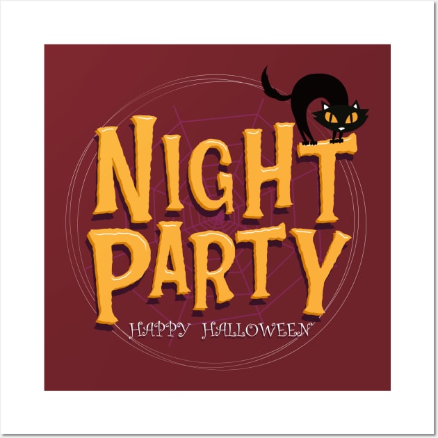 Halloween Night Party I Happy Halloween I Halloween Global Trendy Costumes Wall Art by BellaPixel